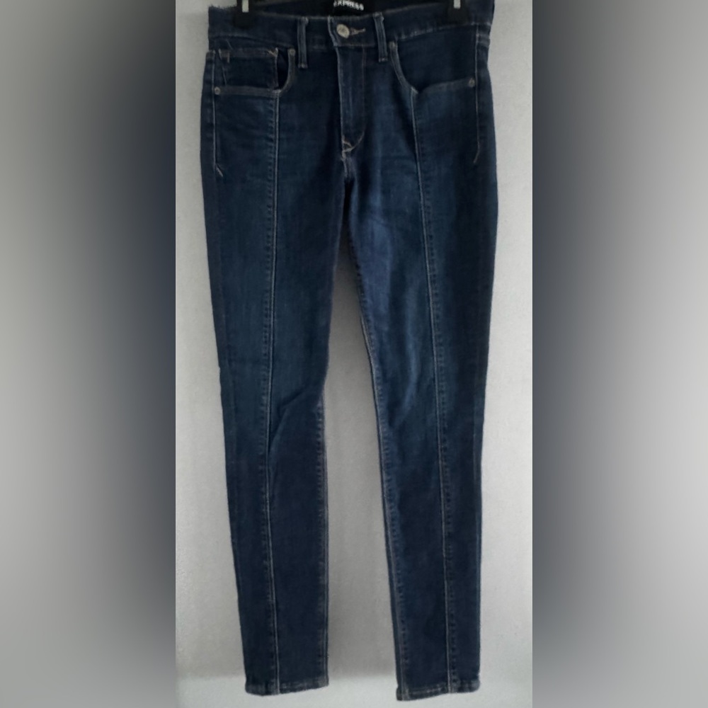 Express Ankle Legging Jeans Size 6R Mid Rise Stretch Dark Wash
